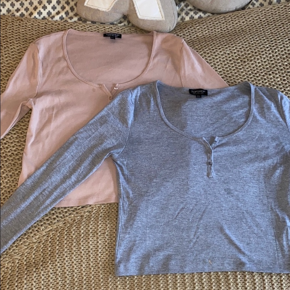 Two Long Sleeve Topshop Shirts